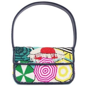 RARE! STAUD Tommy Beaded Bag Umbrella Print NWOT